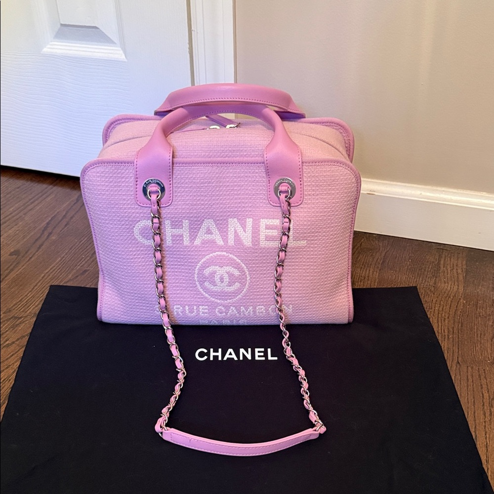 Chanel Pink Canvas Deauville Bag